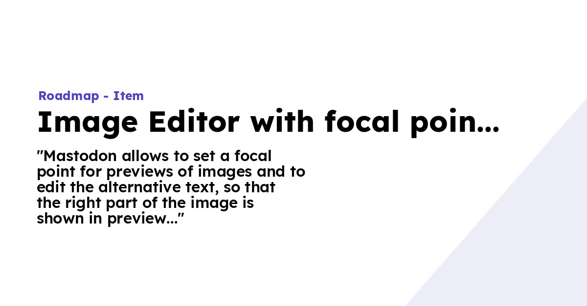 Image Editor with focal points and Alt-Text - Mixpost Roadmap