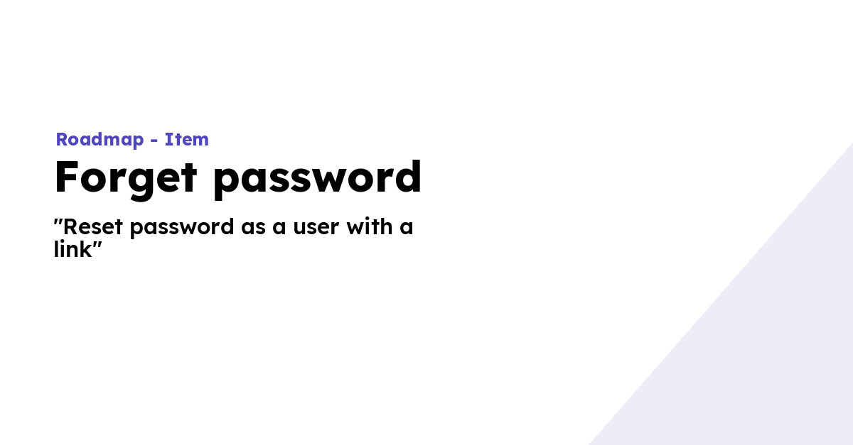 Forget password - Mixpost Roadmap